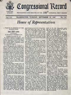 Congressional Record Tribute to FOMR